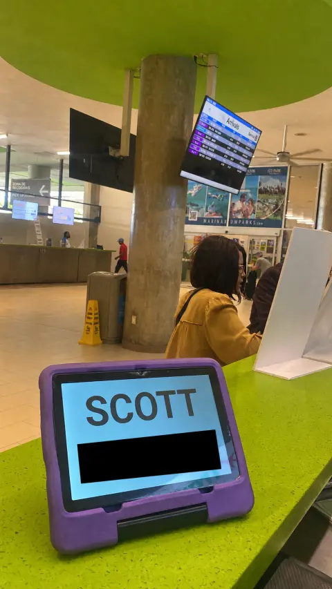 Point inside Punta Cana Airport Terminal B, after customs and baggage claim, counter 8