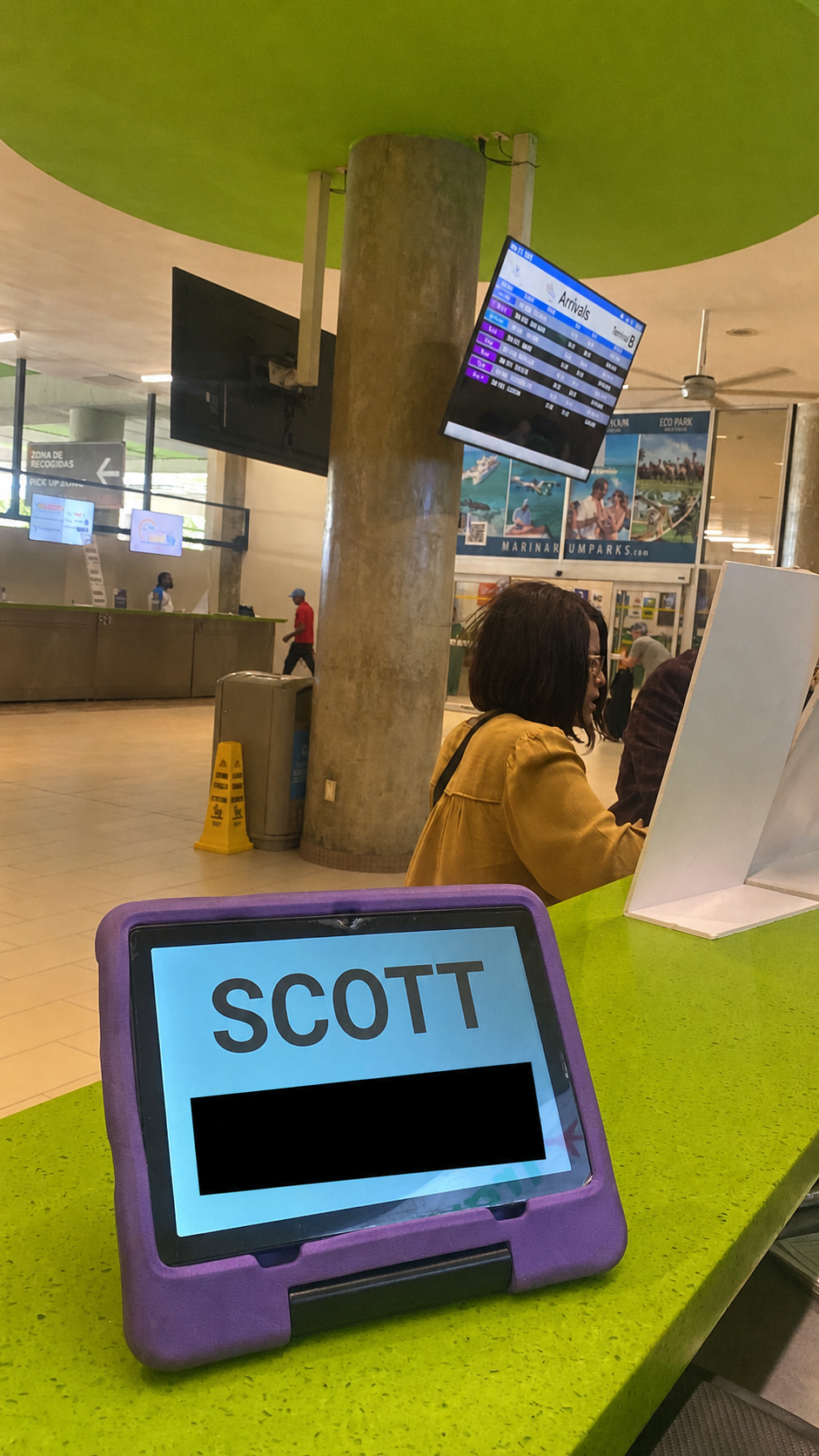Point inside Punta Cana Airport Terminal B, after customs and baggage claim, counter 8