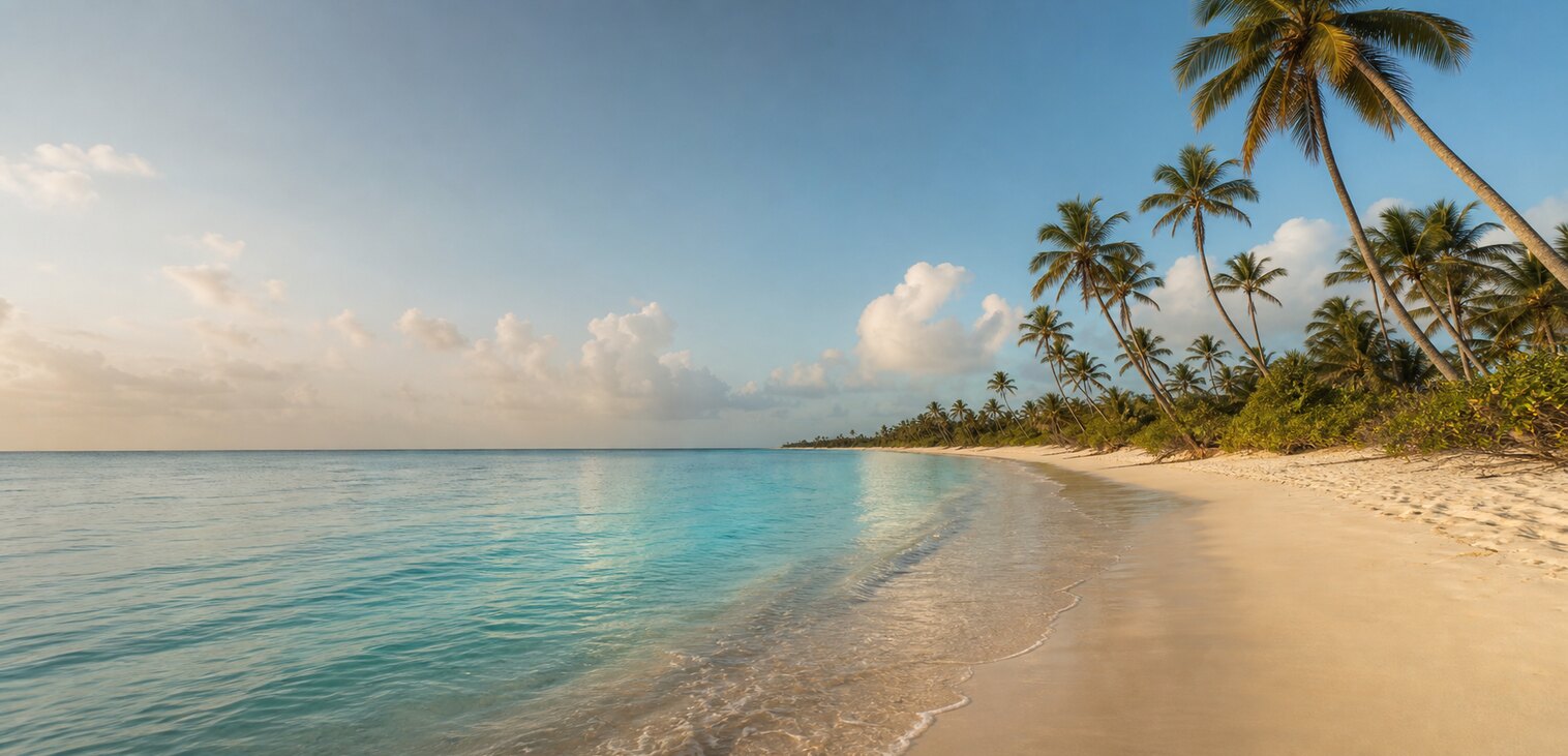 Quiet Caribbean beach in Punta Cana