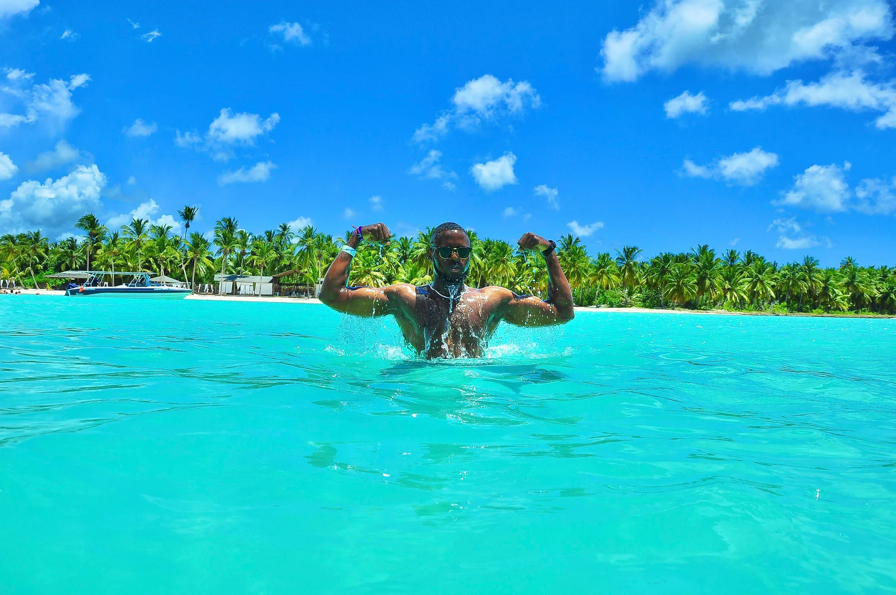 Natural pool stop during the Saona Island tour